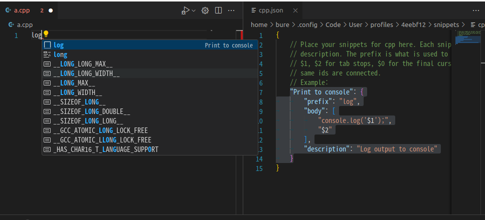 vscode 스니펫 추가하기